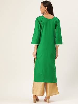 Varkha Fashion Cotton Sweetheart Neck Straight Kurta 4