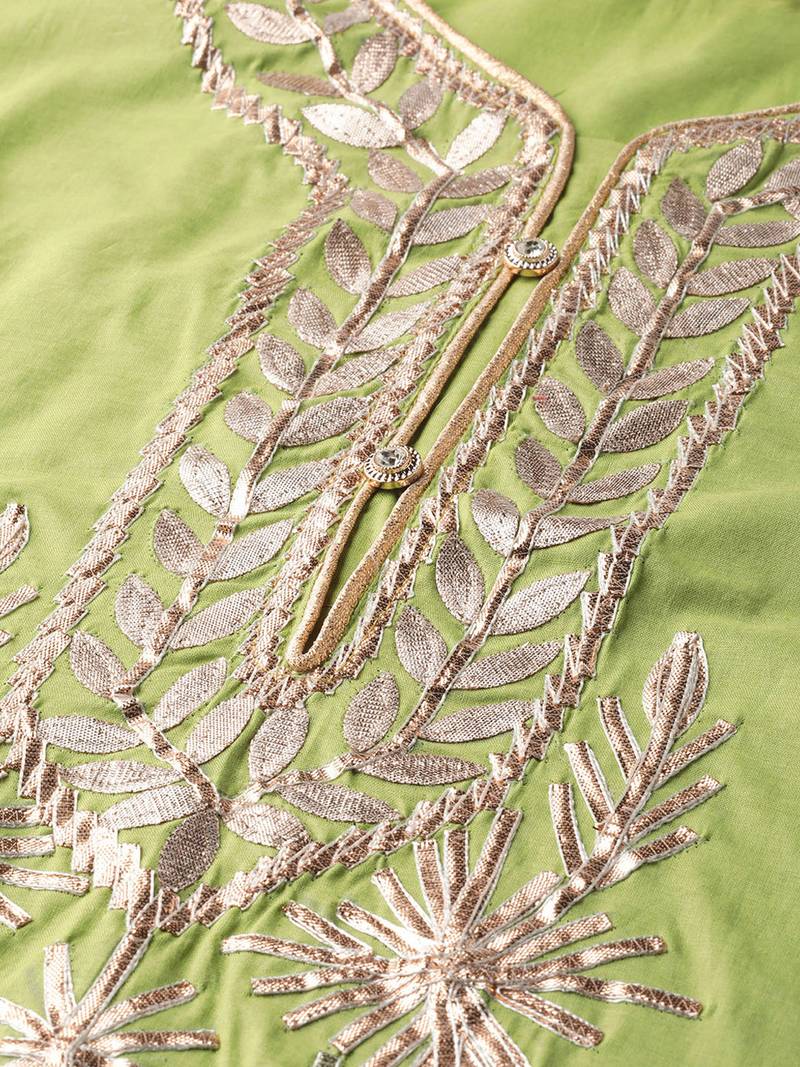 Varkha Fashion Cotton Round Neck Straight Kurta