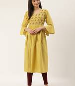 Varkha Fashion Cotton Round Neck Anarkali Kurta