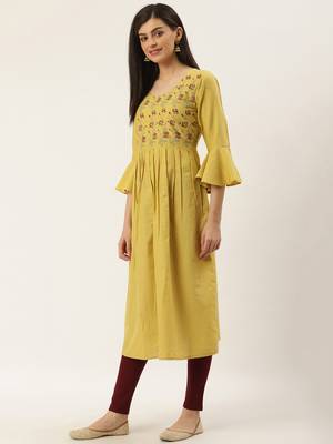 Varkha Fashion Cotton Round Neck Anarkali Kurta 2