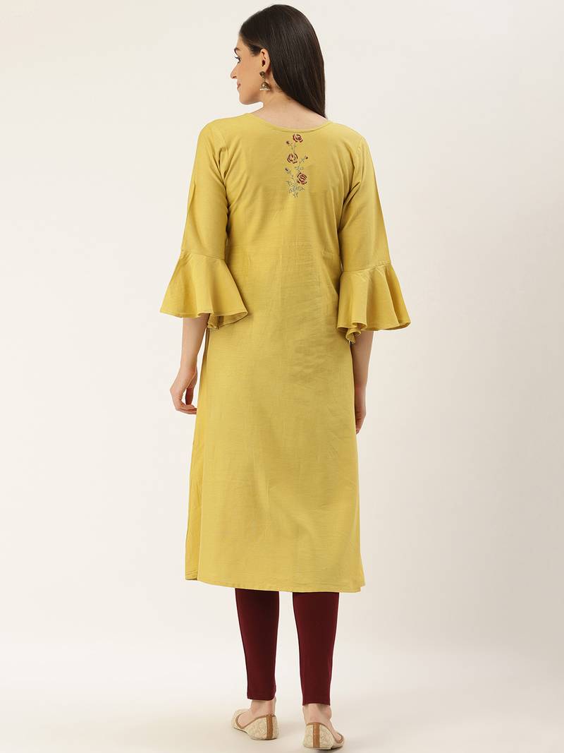 Varkha Fashion Cotton Round Neck Anarkali Kurta