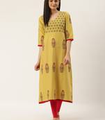 Varkha Fashion Cotton V-Neck Anarkali Kurta