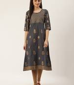 Varkha Fashion Cotton Round Neck Anarkali Kurta