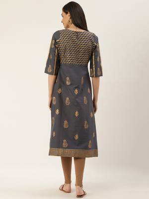 Varkha Fashion Cotton Round Neck Anarkali Kurta 4