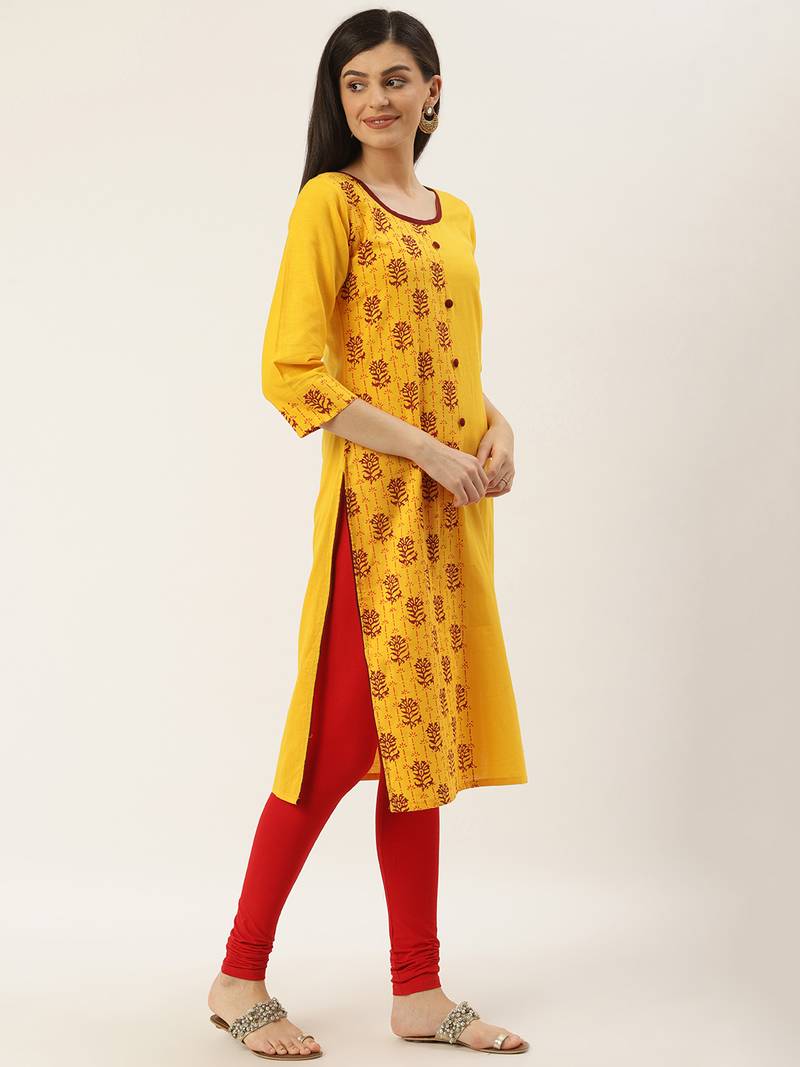 Varkha Fashion Cotton Round Neck Straight