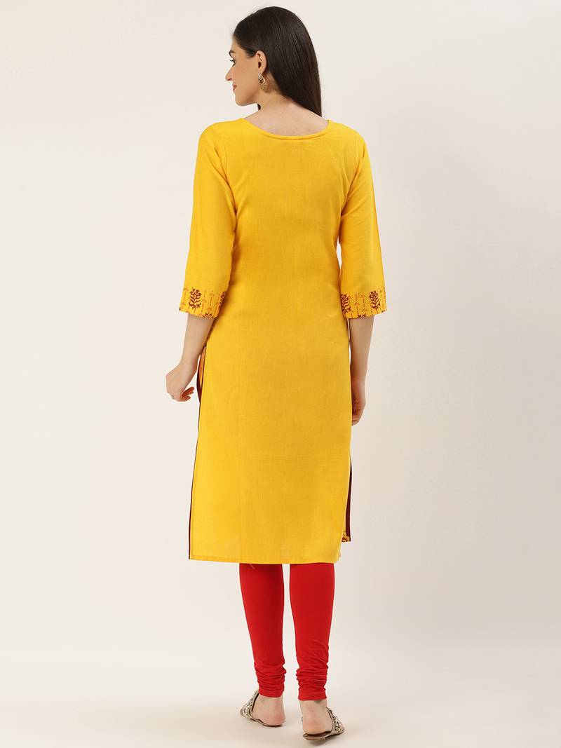 Varkha Fashion Cotton Round Neck Straight