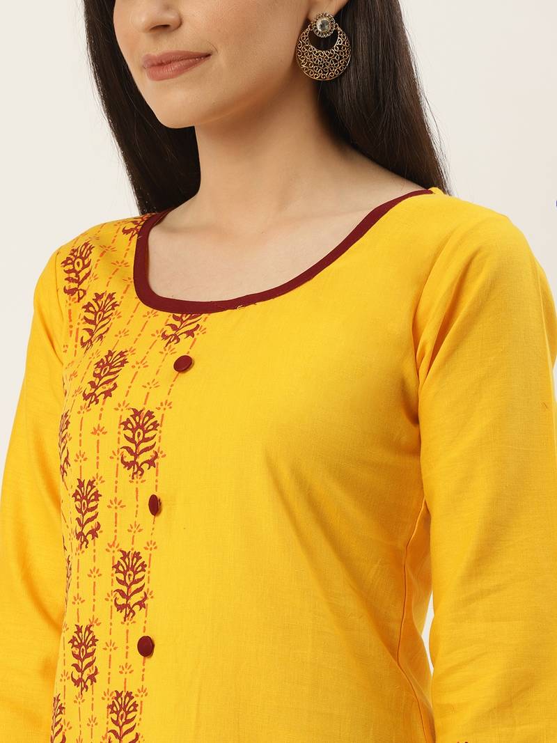 Varkha Fashion Cotton Round Neck Straight