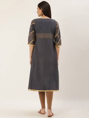 Varkha Fashion Cotton Round Neck Anarkali 4