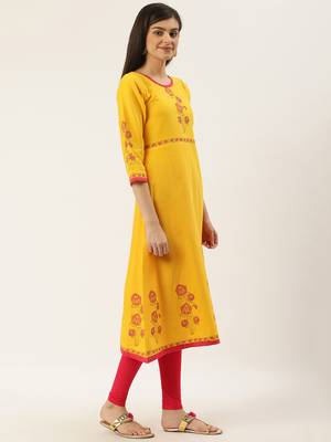Varkha Fashion Cotton Round Neck Straight 3