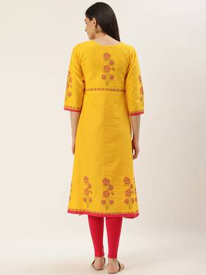 Varkha Fashion Cotton Round Neck Straight 4