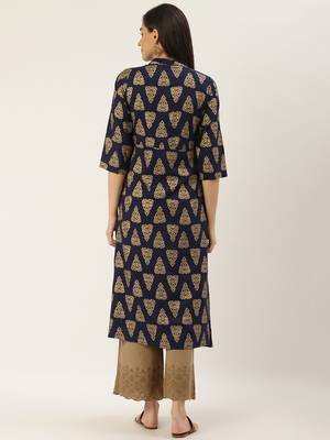 Varkha Fashion Rayon Collar Neck Slit Anarkali Kurta 4