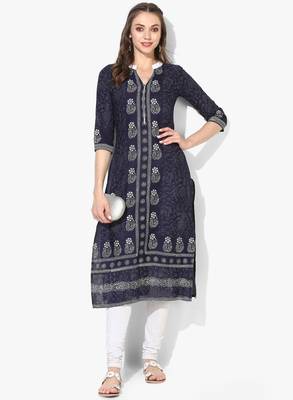 Varkha Fashion Cotton Collar Neck Straight Kurta 1