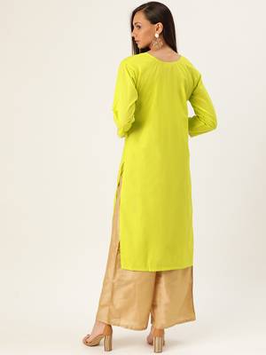 Varkha Fashion Cotton Sweetheart Neck Straight Kurta 3