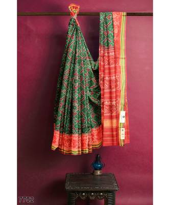 red Patola Silk Saree 3