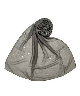 Stole For Women - RESTOCKED - BEST SELLER BACK IN STOCK - Premium Cotton Rain Drop Hijab - Greyish Grey 1