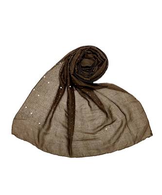 Stole For Women - RESTOCKED - BEST SELLER BACK IN STOCK - Premium Cotton Rain Drop Hijab - Dark Brown 1