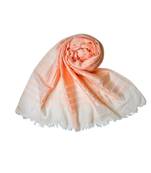 Stole For Women Choice - Cotton Fabric - Stripes and Patches Embroidered All Over The Hijab - Orange