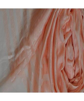 Stole For Women Choice - Cotton Fabric - Stripes and Patches Embroidered All Over The Hijab - Orange 4