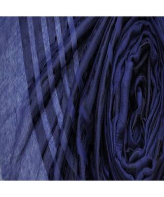 Stole For Women Choice - Cotton Fabric - Stripes and Patches Embroidered All Over The Hijab - Blue 4
