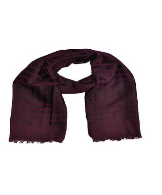 Stole For Women Choice - Cotton Fabric - Stripes and Patches Embroidered All Over The Hijab - Purple 3
