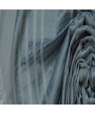 Stole For Women Choice - Cotton Fabric - Stripes and Patches Embroidered All Over The Hijab - Grey 4