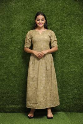 Women Green Long Kurti 1