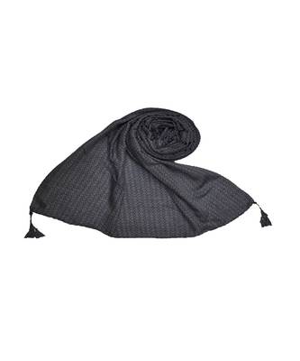 Best Selling Stole - Premium Cotton Fabric - Circular Design All Over The Stole With Fringe's At The Border - Blue 1