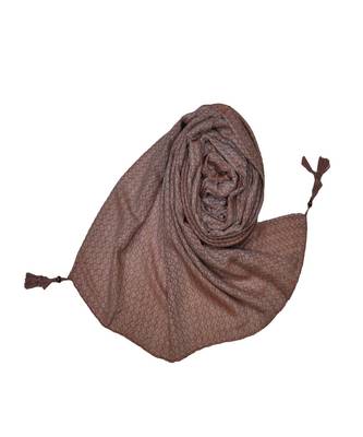 Best Selling Stole - Premium Cotton Fabric - Circular Design All Over The Stole With Fringe's At The Border - Maroon 3