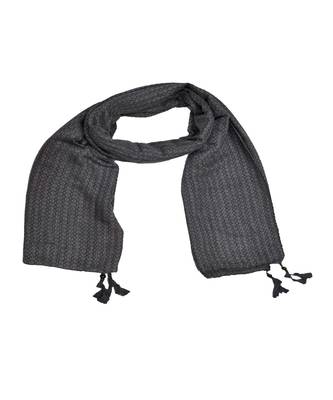 Best Selling Stole - Premium Cotton Fabric - Circular Design All Over The Stole With Fringe's At The Border - Grey 2