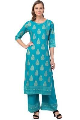 MRC Women Printed Kurti With Palazzo Set 1