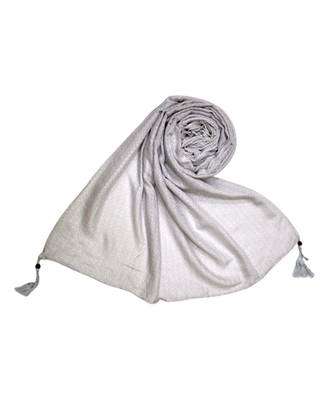 Best Selling Stole - Premium Cotton Fabric - Circular Design All Over The Stole With Fringe's At The Border - Cream 1