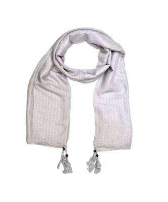Best Selling Stole - Premium Cotton Fabric - Circular Design All Over The Stole With Fringe's At The Border - Cream 2