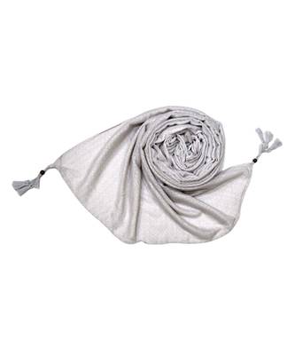 Best Selling Stole - Premium Cotton Fabric - Circular Design All Over The Stole With Fringe's At The Border - Cream 3