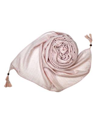 Best Selling Stole - Premium Cotton Fabric - Circular Design All Over The Stole With Fringe's At The Border - Pink 3