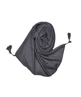 Best Selling Stole - Premium Cotton Fabric - Circular Design All Over The Stole With Fringe's At The Border - Blue 3