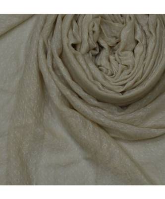 Best Selling Stole - Premium Cotton Fabric - Circular Design All Over The Stole With Fringe's At The Border - Cream 4