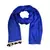 Premium Crush Cotton Fabric - Designer Party Wear Striped Liner Stole With Colourful Fringe's - Blue