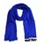 Premium Crush Cotton Fabric - Designer Party Wear Striped Liner Stole With Colourful Fringe's - Blue