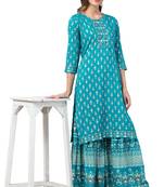 MRC Women Rayon Printed Kurti With Plazo Set