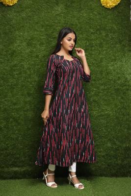 Women Blue Readymade Long Kurti 3