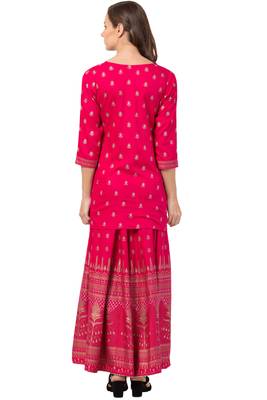 MRC Women Rayon Printed Kurti With Plazo Set 2