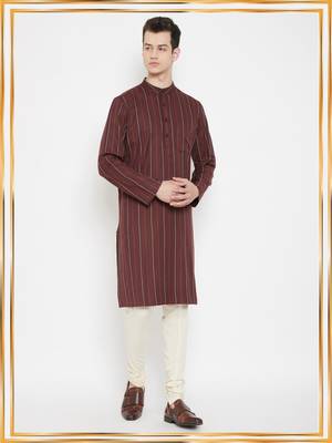 Maroon plain viscose rayon men-kurtas 1