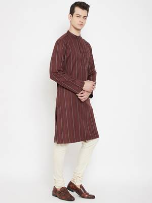 Maroon plain viscose rayon men-kurtas 3