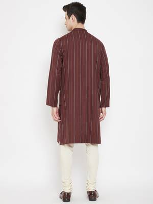 Maroon plain viscose rayon men-kurtas 4