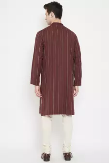 Maroon plain viscose rayon men-kurtas