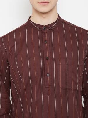 Maroon plain viscose rayon men-kurtas 5