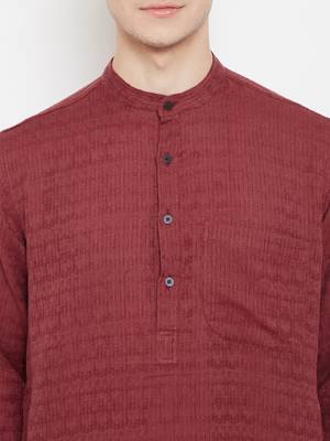 Maroon woven viscose rayon men-kurtas 5