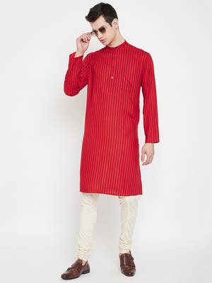 Red plain viscose rayon men-kurtas 2