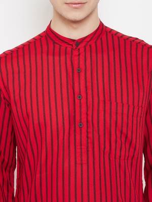 Red plain viscose rayon men-kurtas 5