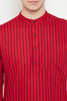 Red plain viscose rayon men-kurtas